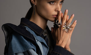 GAUDESS Noir Fleur & Starburst Ring - Harper’s Bazaar Feature