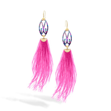 gaudess feathered earrings confetti