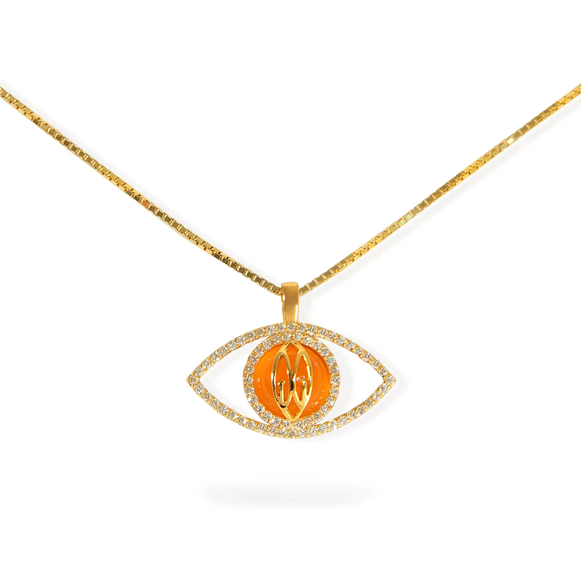 gaudess envy eye necklace gold