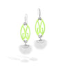 gaudess earrings pom pom neon green