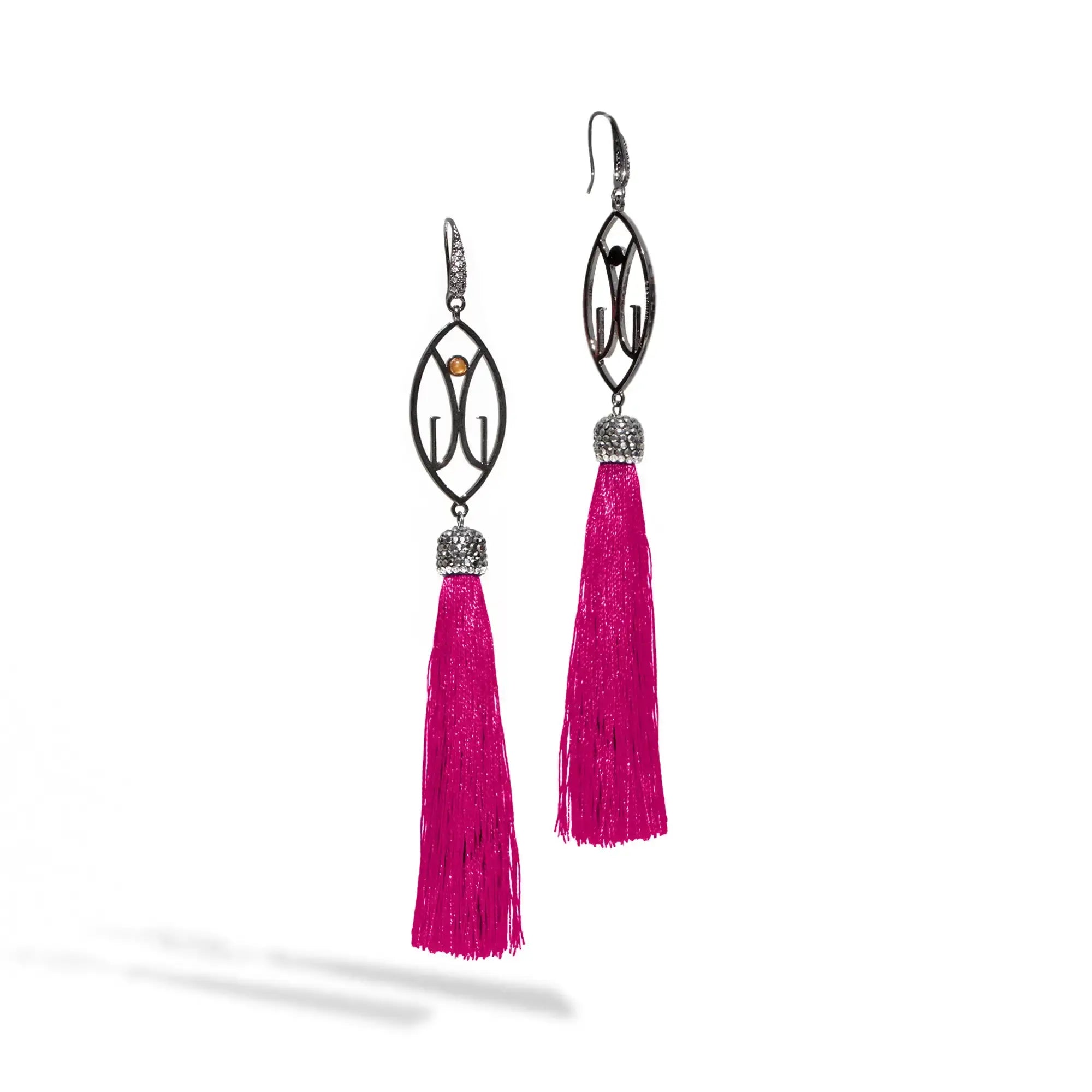 gaudess tassel earrings pink
