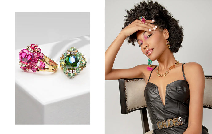 model Deshlee wearing gaudess fashion jewelry