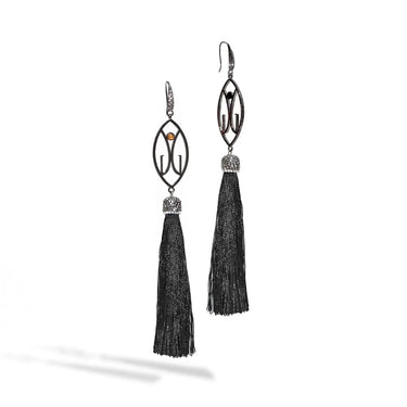 gaudess tassel earrings black