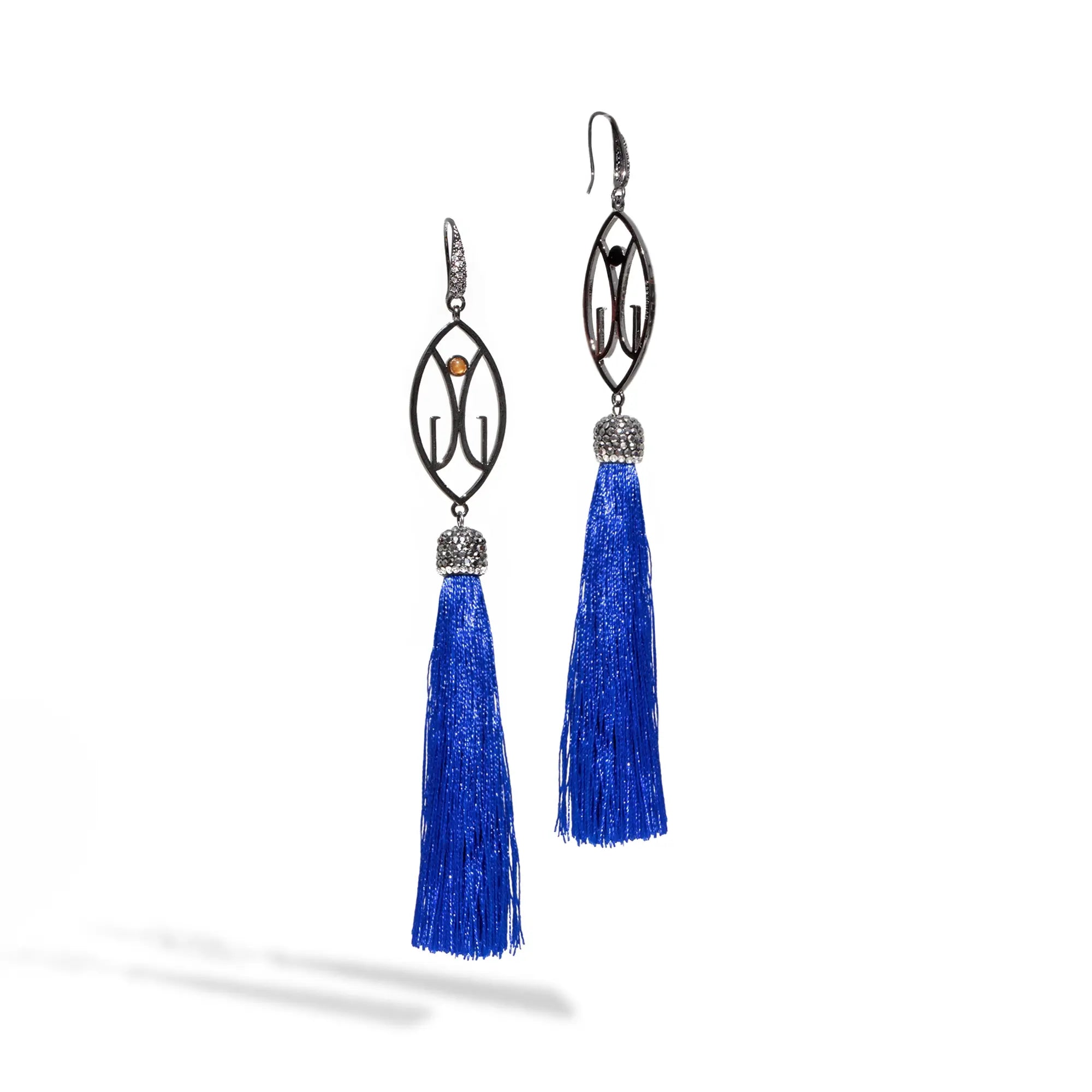 gaudess tassels earrings blue