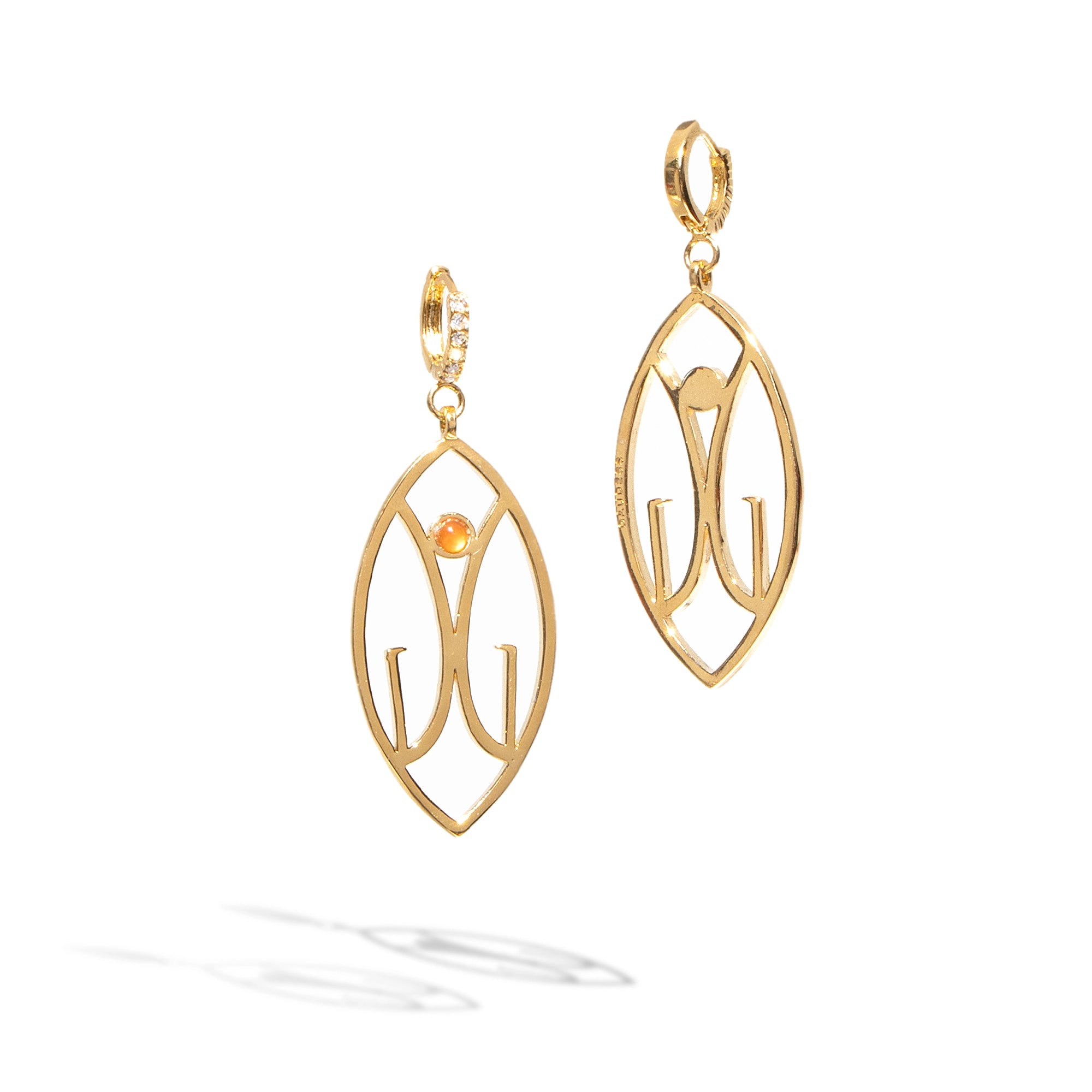 gaudess gold logo earrings