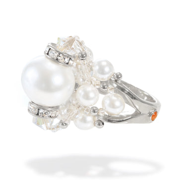 gaudess pearl ring silver ring
